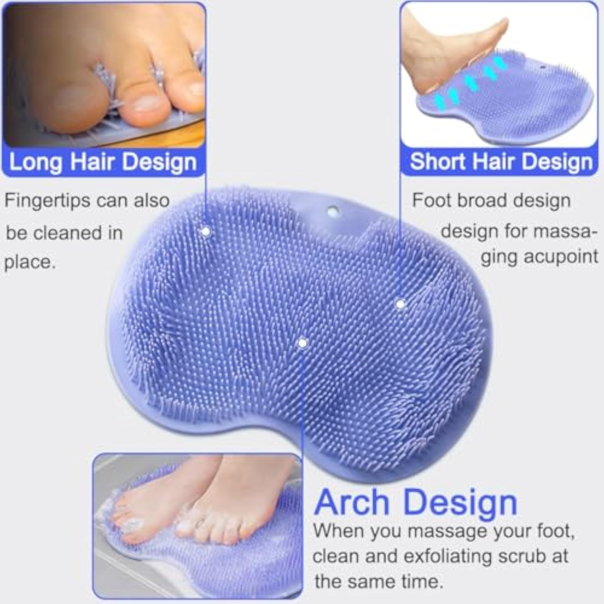 Silicone Foot Scrubber Mat for Shower, Exfoliating